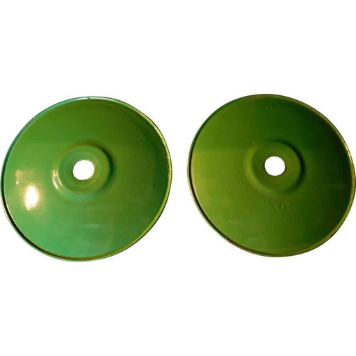 Paar industrielle Pendellampen, 1930