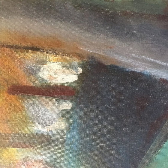 Image 1 of Öl auf alter Leinwand von Ejnar Larsen, Dänemark 1986