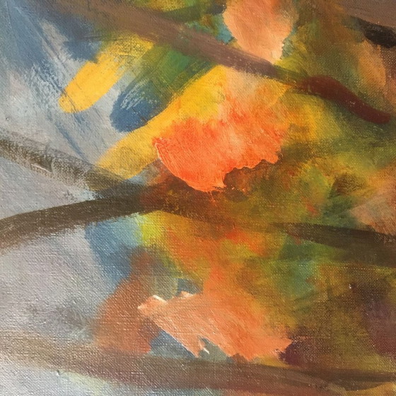 Image 1 of Öl auf alter Leinwand von Ejnar Larsen, Dänemark 1986