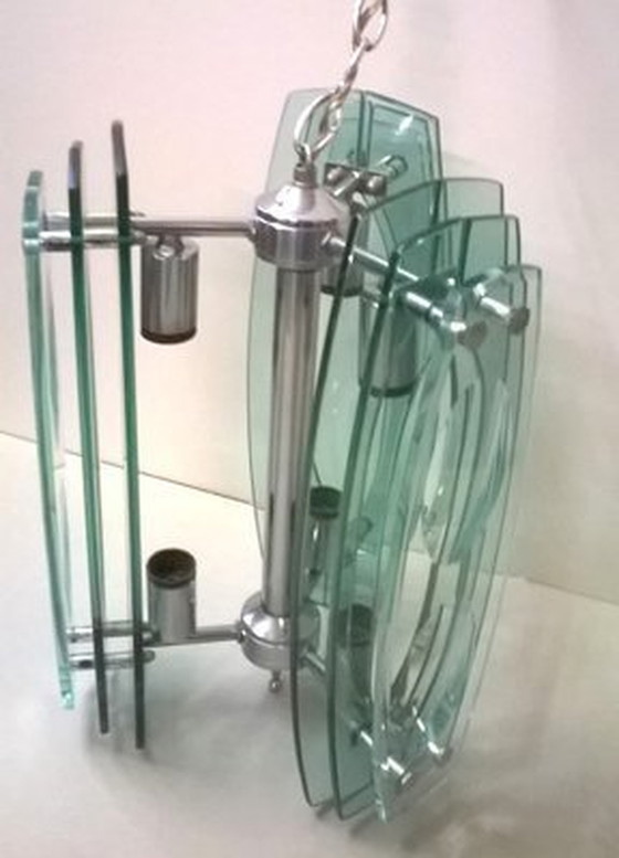Image 1 of Pendelleuchte aus Glas von Veca Italien, 1960er Jahre