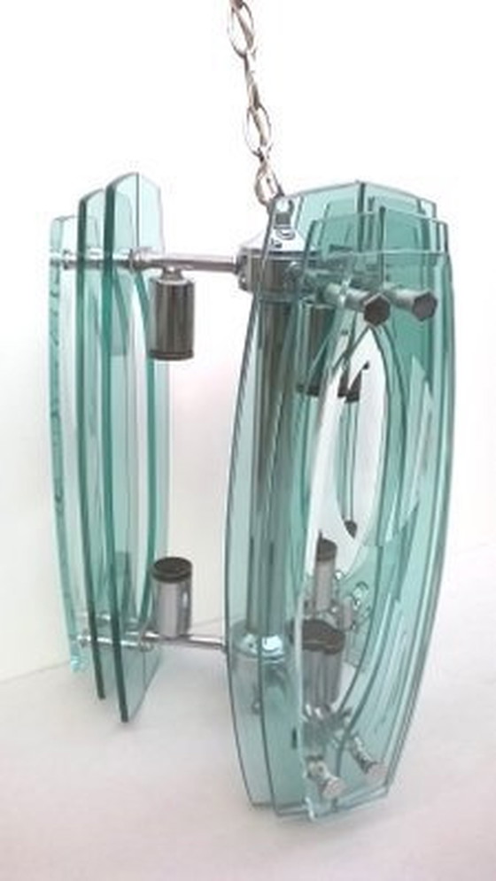 Image 1 of Pendelleuchte aus Glas von Veca Italien, 1960er Jahre
