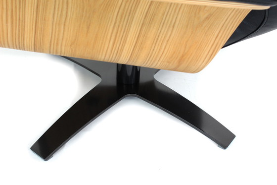 Image 1 of As New! Multi-Functional Scandinavian Lounge Chair / Sessel with Leather and Oak
