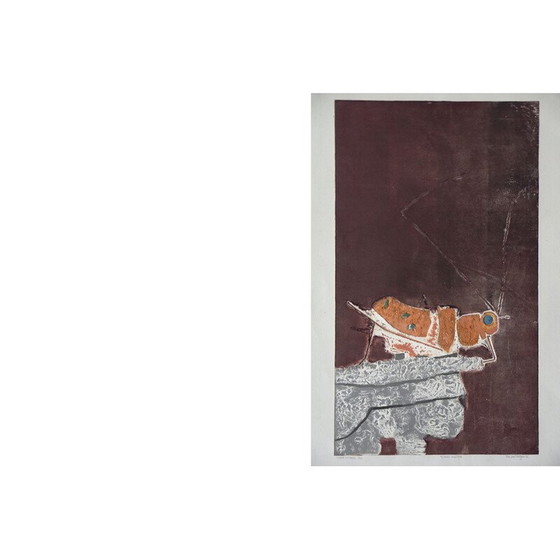 Image 1 of Klassische Lithographie "Insekt auf Fels" von Ru van Rossem, 1962