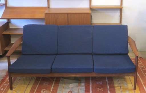 France Und Sohn Fd 164 3-Sitzer Teakholz Sofa