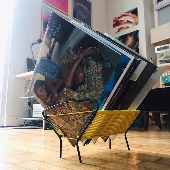 Image 1 of Vintage Vinyl Aufbewahrung - 33T/45T Halter - Lackiertes Metall - Scoubidou - 1950-1960