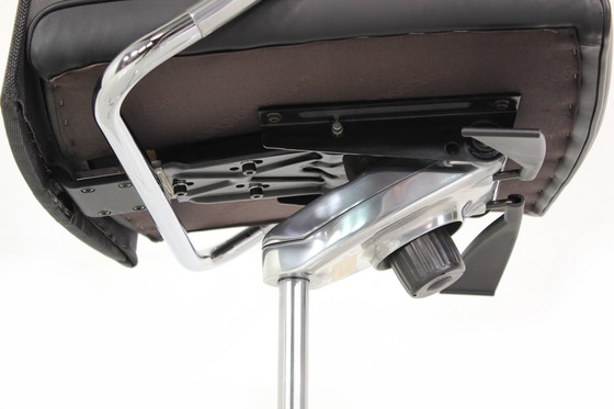 Image 1 of As New! Art Collection Executive Desk Chair / Schreibtischstuhl in Leather, Chrome, and Aluminum
