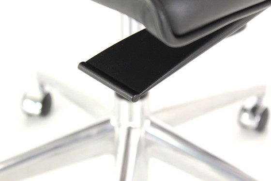 Image 1 of As New! Art Collection Executive Desk Chair / Schreibtischstuhl in Leather, Chrome, and Aluminum