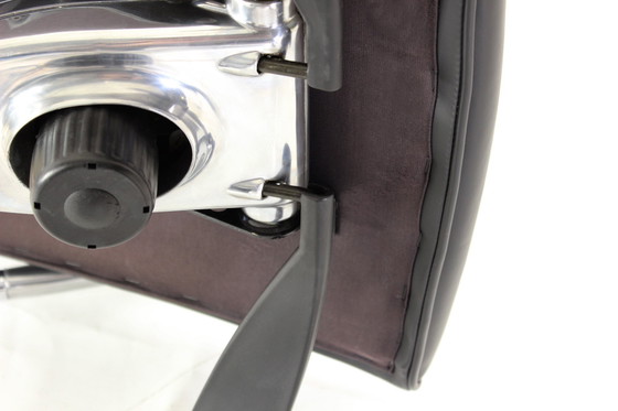 Image 1 of As New! Art Collection Executive Desk Chair / Schreibtischstuhl in Leather, Chrome, and Aluminum