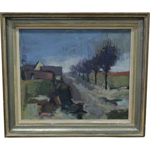 Schwedisches Vintage-Gemälde von Arne Aspelin, 1940er Jahre