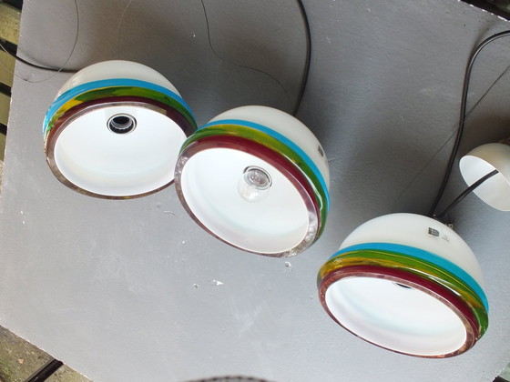 Image 1 of Itre Murano Italien Deckenleuchte In Hand Made Glass "Cordonato" Design Jahre '70