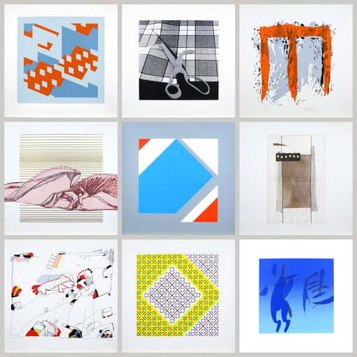 Set mit 9 niederländischen Drucken, 1980er Jahre