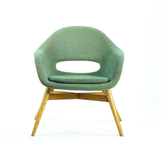 Image 1 of Vintage-Schalenstuhl aus Fiberglas und Holz von František Jirák, Tschechoslowakei 1960
