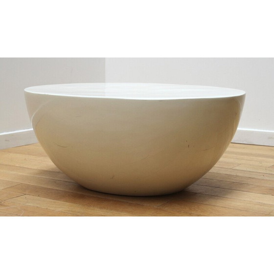 Image 1 of Vintage-Beistelltisch aus weiß gebeiztem Fiberglas