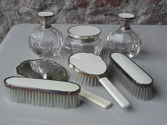 Image 1 of Seguso Italien Design Elegantes Waschtisch-Set Décò Jahre '30 in Glas