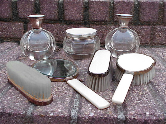 Image 1 of Seguso Italien Design Elegantes Waschtisch-Set Décò Jahre '30 in Glas