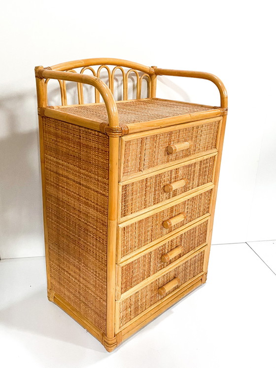 Image 1 of Vintage-Kommode aus Rattan