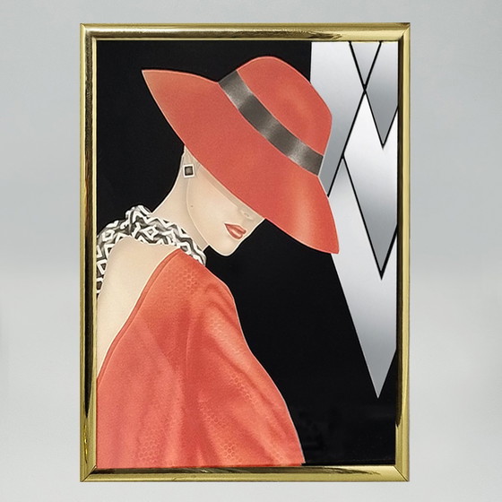 Image 1 of 980S Pair of Framed Prints "Glam Girl" von Ferraro.