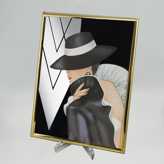 Image 1 of 980S Pair of Framed Prints "Glam Girl" von Ferraro.