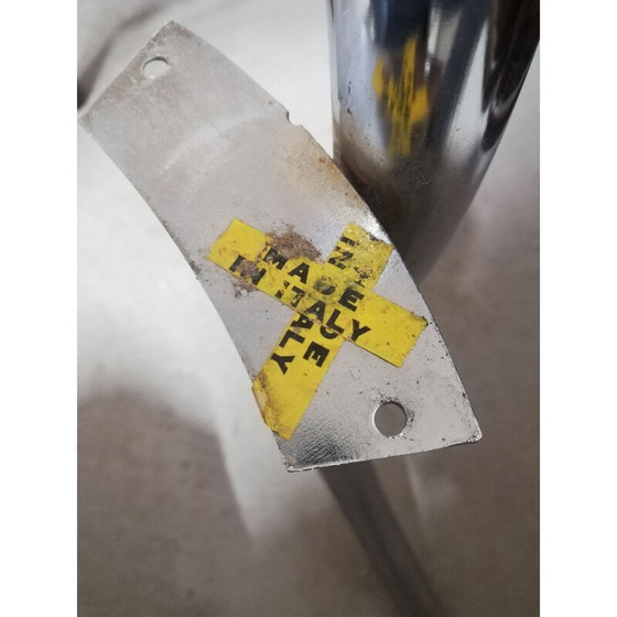 Image 1 of Satz von 4 Vintage-Esszimmerstühlen aus verchromtem Stahl und Wiener Stroh, Italien 1970er