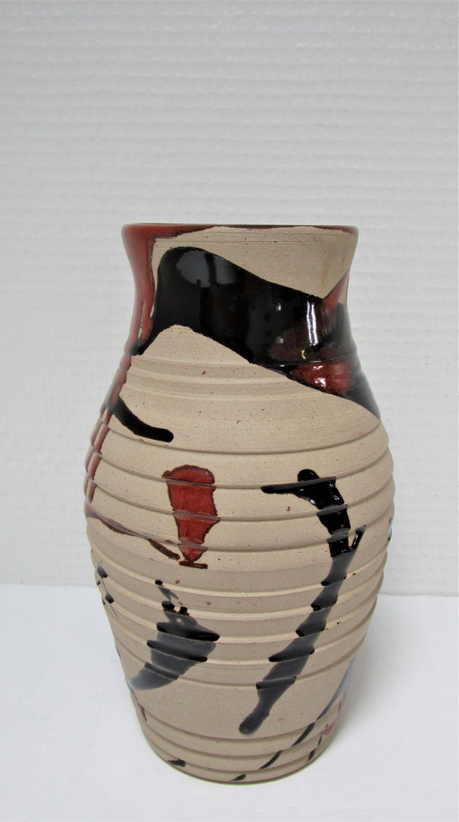 Vase Steinzeug Japanischer Stil Signiert Cp