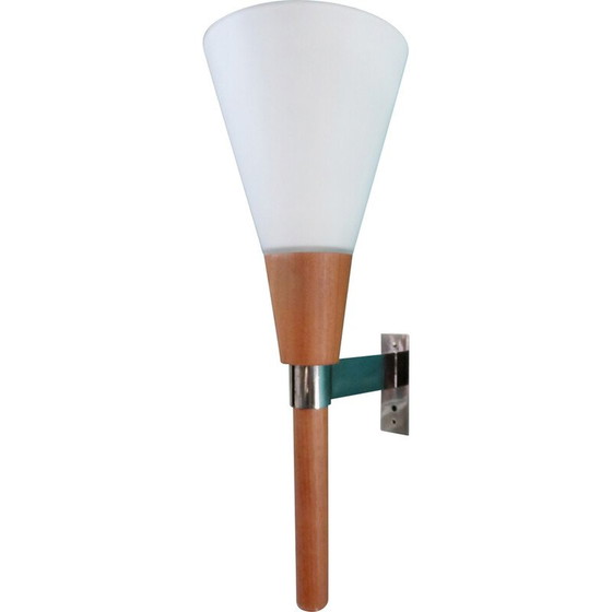 Image 1 of Alte Wandlampe aus Steingut und Opalglas, Schweden 1960