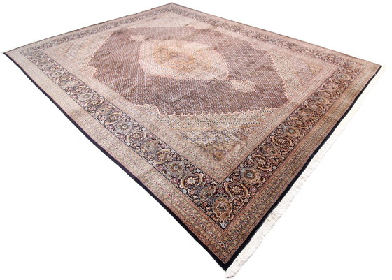 Image 1 of Original Handgeknüpfter Perserteppich Täbriz Mahi Fein Mit Seide 400 X 302 Cm Top Zustand