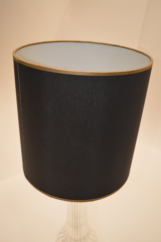 Image 1 of Lampe Glas, Schirm Schwarz/Gold