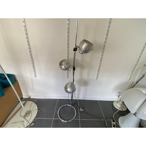 Lampadaire vintage chromé eye ball de Goffredo Reggiani, 1970