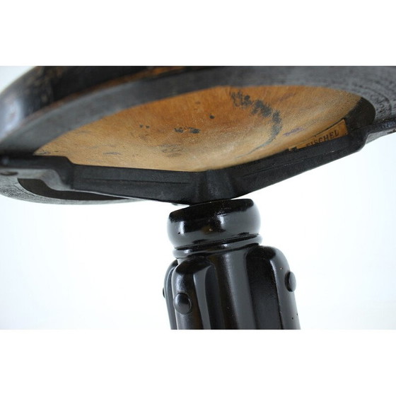 Image 1 of Vintage Fischel verstellbarer Hocker, Tschechoslowakei 1930er Jahre