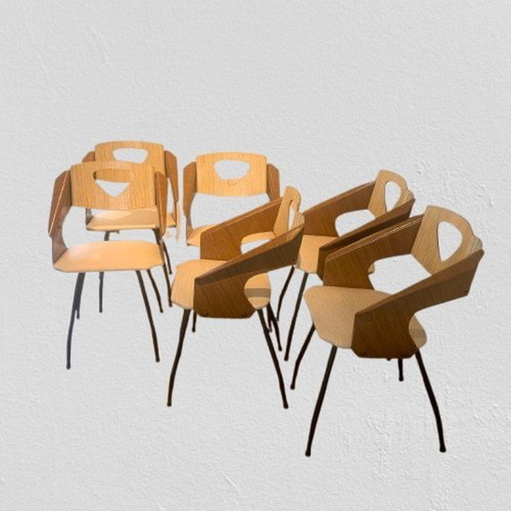 Image 1 of Esszimmerstühle von Carlo Ratti für Legni Curvati
