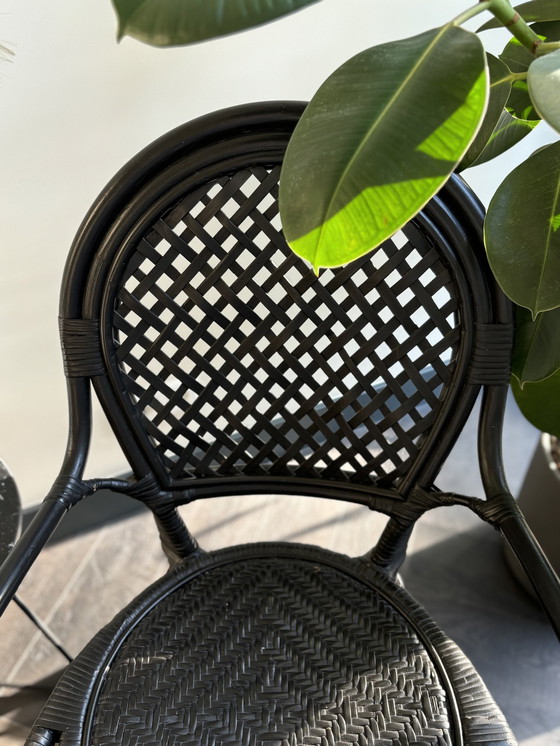 Image 1 of 2x Ikea Almsta Schwarz Rattan Stühle