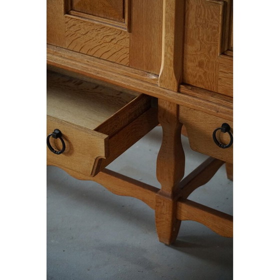 Image 1 of Brutalistisches Vintage-Sideboard aus massiver Eiche, Dänemark 1950