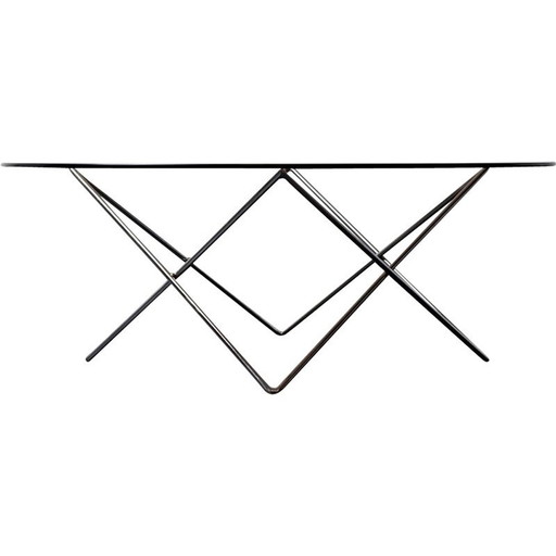 Vintage Couchtisch aus Rauchglas und Metall, Deutschland 1970