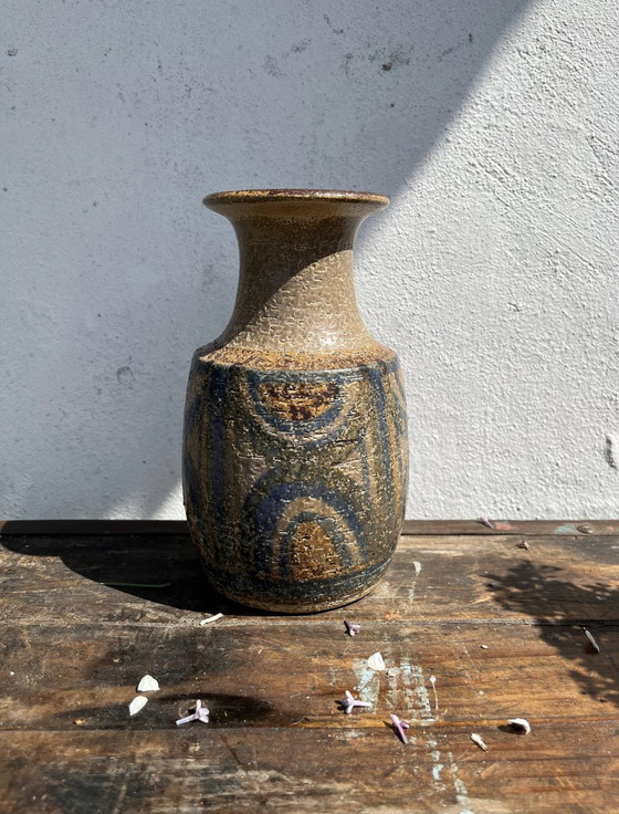 Image 1 of Noomi Backhausen Søholm Stentøj Dänemark, Steingutvase, handgefertigt, 1970er Jahre