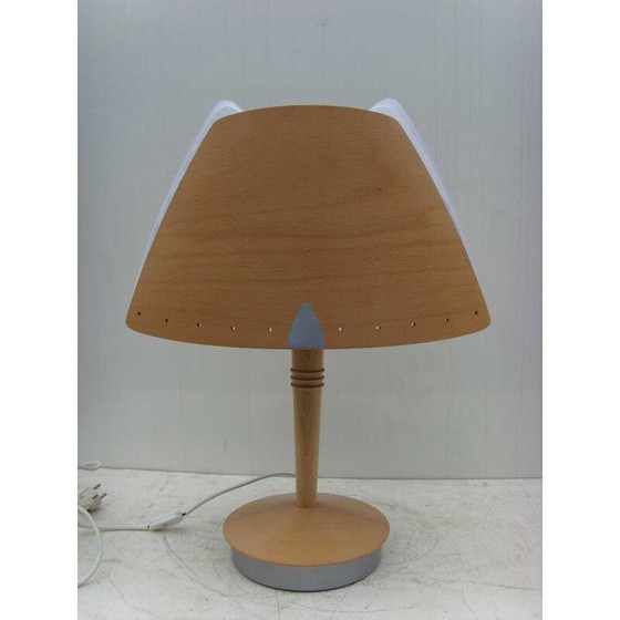 Image 1 of Vintage Tischlampe aus Metall und Holz für Lucid, 1970