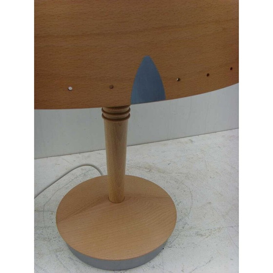 Image 1 of Vintage Tischlampe aus Metall und Holz für Lucid, 1970