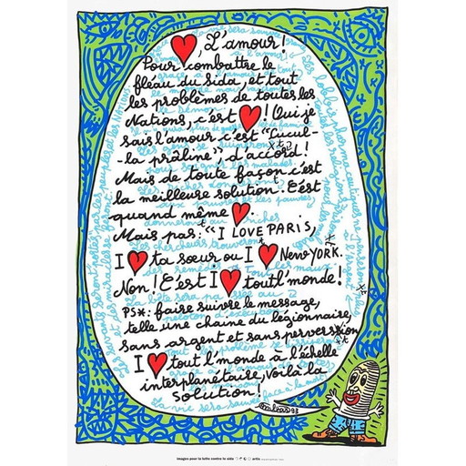 Vintage-Plakat "L'Amour" von Robert Combas, 1993