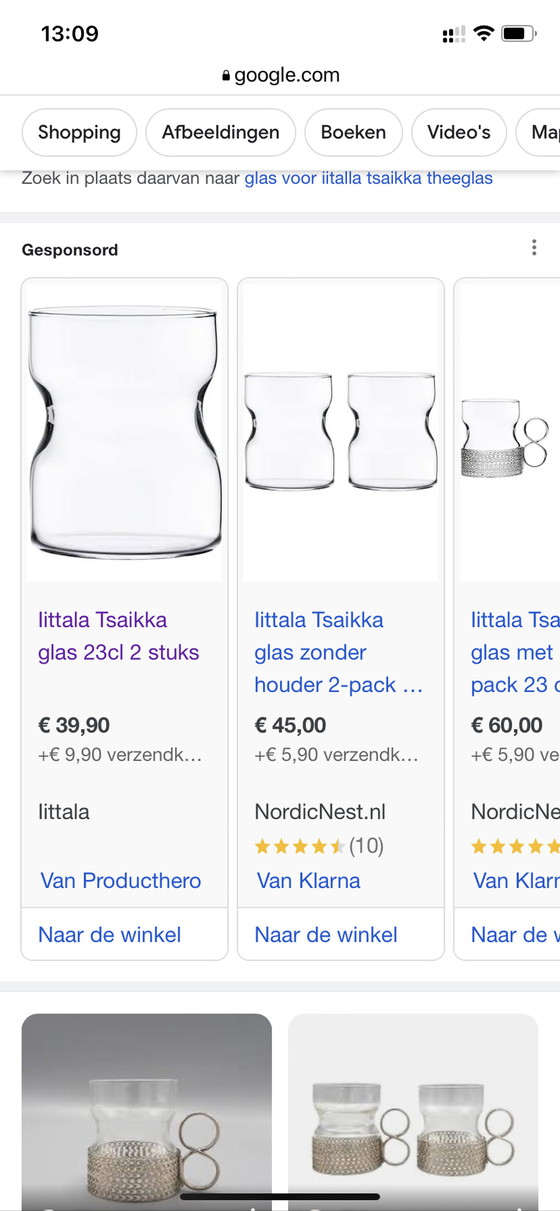 Image 1 of 6x Iitalla Tsaikka Teegläser