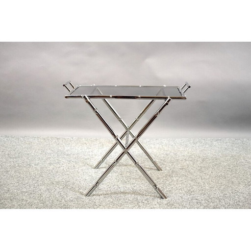 Vintage Couchtisch aus Metall und Glas, Deutschland 1970
