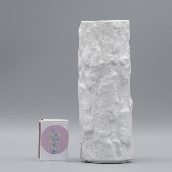 Image 1 of Ernst Fenzl Bareuther Op-Art Rindenrelief Biskuit-Porzellan "Silvana" Vasen-Set ×5