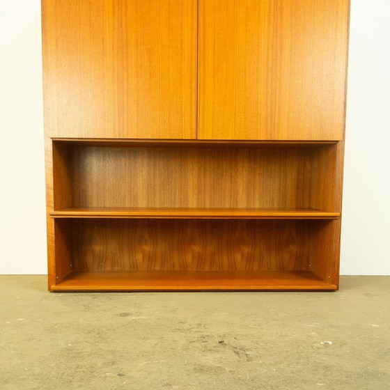 Image 1 of Regalkombination, Teak mit Schwarzer Resopalplatte, 1970er Jahre