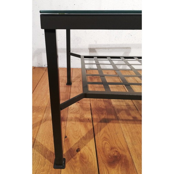 Image 1 of Vintage Granas Eisen Couchtisch mit Glasplatte von Ikea