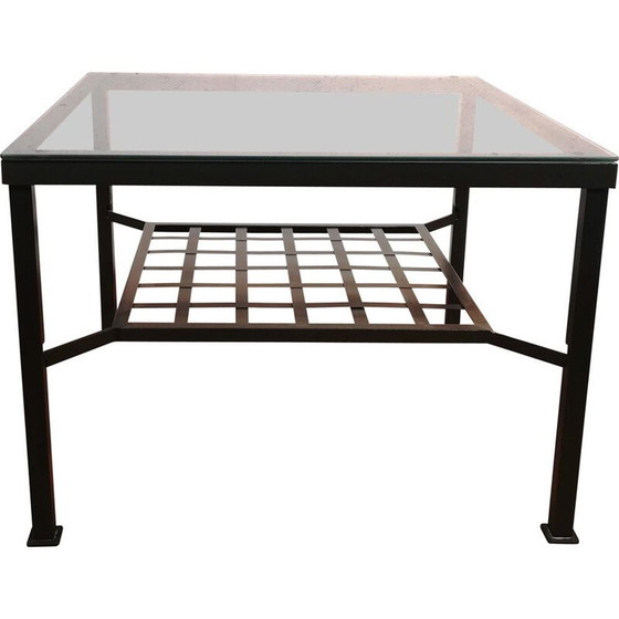 Image 1 of Vintage Granas Eisen Couchtisch mit Glasplatte von Ikea