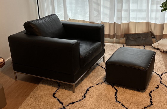 Image 1 of Flexform Leder Stoelen