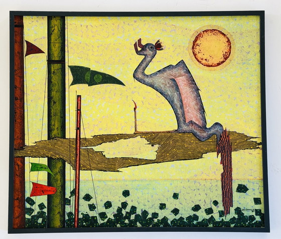 Image 1 of Daniel De Clercq ( Belgien ) Schönes Surrealistisches Gemälde Von Qualität