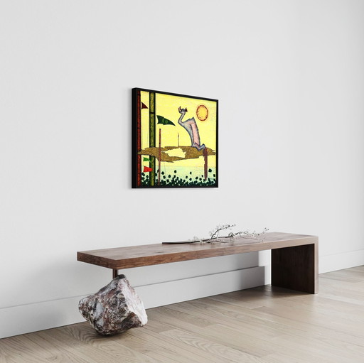 Daniel De Clercq ( Belgien ) Schönes Surrealistisches Gemälde Von Qualität