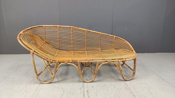 Image 1 of Mid Century Bamboo Daybed, 1960er Jahre