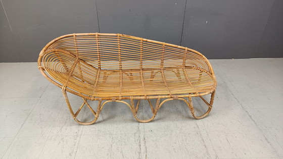 Image 1 of Mid Century Bamboo Daybed, 1960er Jahre