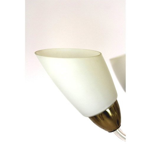 Vintage-Kronleuchter aus Stahl und Glas, Tschechoslowakei 1960