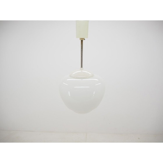 Image 1 of Vintage-Kronleuchter aus Glas und weißem Bakelit, Tschechoslowakei 1960